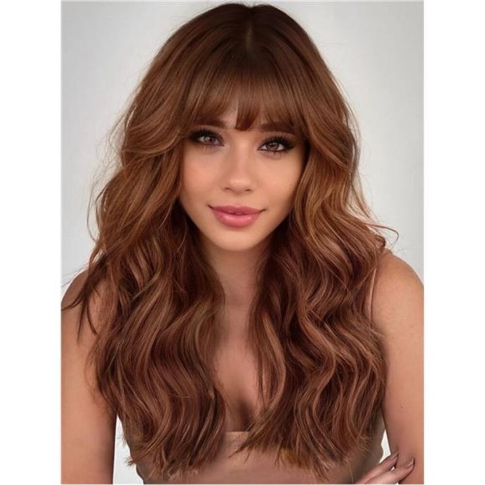 20” Auburn Wigs with Bangs for Womens NEW